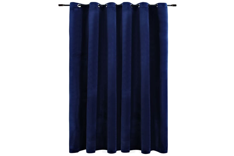 mørklægningsgardin med metalringe 290 x 245 cm mørkeblå - Blå - Tekstiler - Gardiner - Mørkelægningsgardin