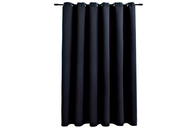 mørklægningsgardin med metalringe 290 x 245 cm sort - Sort - Tekstiler - Gardiner - Mørkelægningsgardin