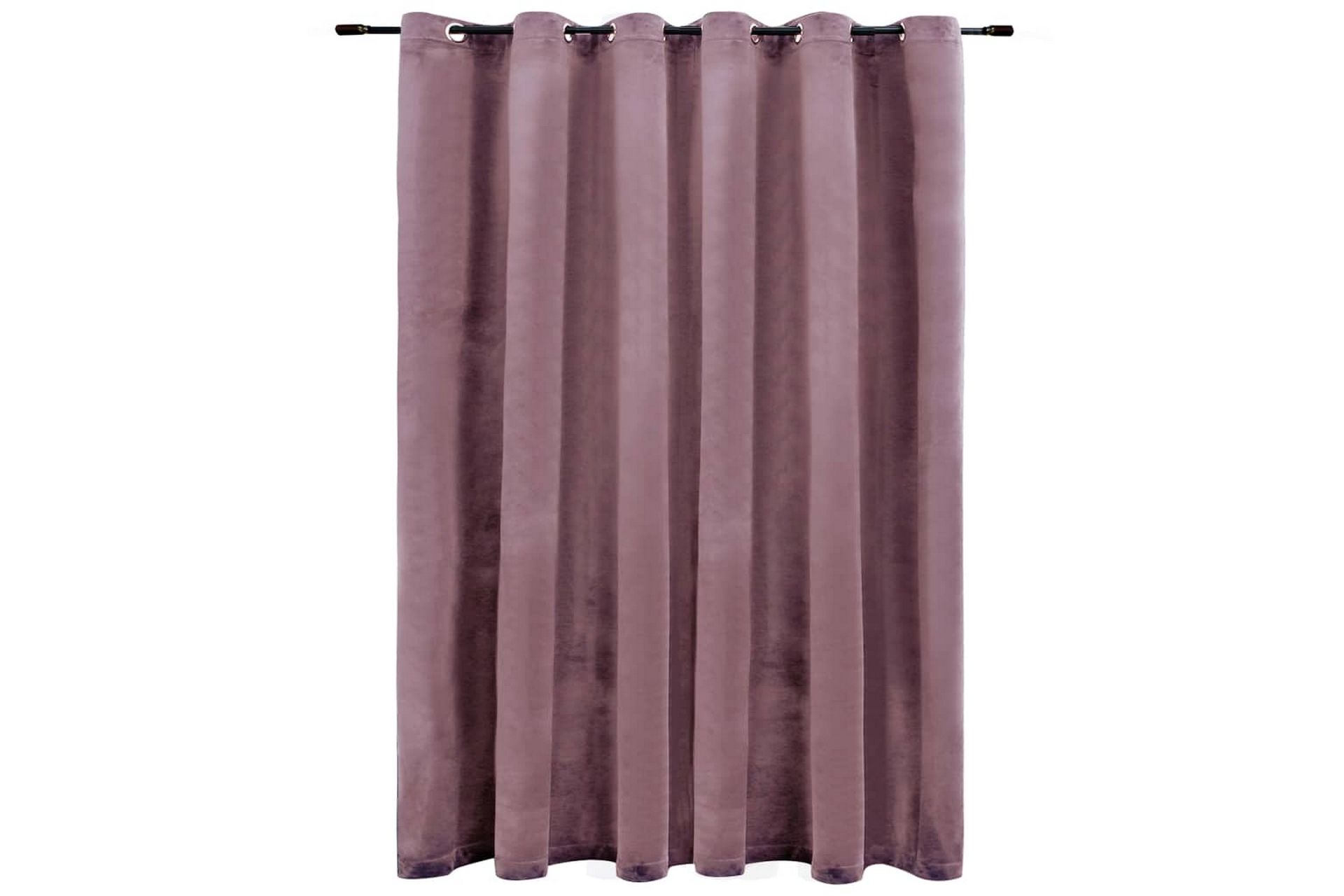 mørklægningsgardin med metalringe 290x245cm fløjl gammelrosa - Lyserød - Tekstiler - Gardiner - Mørkelægningsgardin