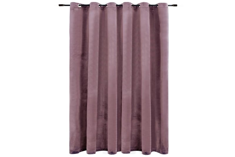 mørklægningsgardin med metalringe 290x245cm fløjl gammelrosa - Lyserød - Tekstiler - Gardiner - Mørkelægningsgardin
