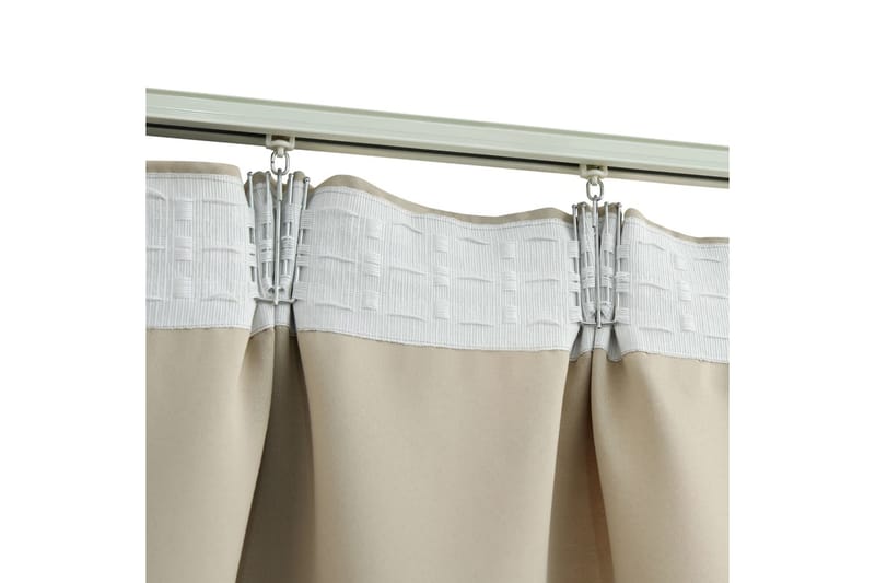 mørklægningsgardiner 2 stk. med kroge 140 x 175 cm beige - Beige - Tekstiler - Gardiner - Mørkelægningsgardin
