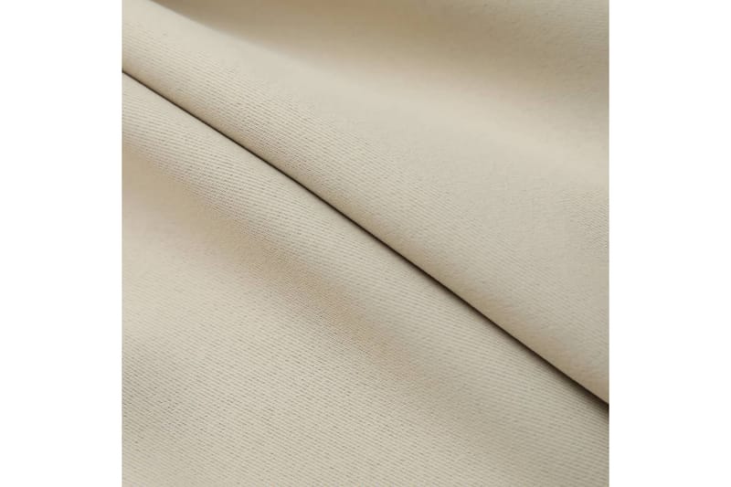 mørklægningsgardiner 2 stk. med kroge 140 x 175 cm beige - Beige - Mørkelægningsgardin