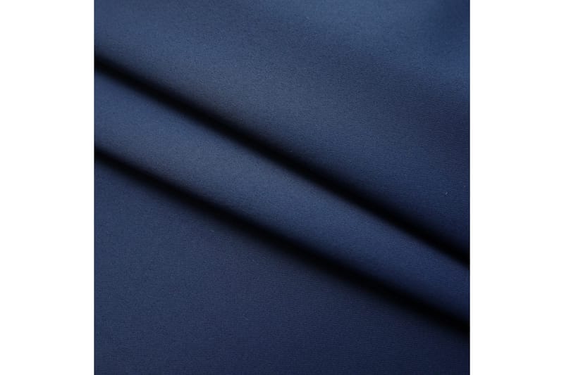mørklægningsgardiner 2 stk. med kroge 140 x 175 cm blå - Blå - Mørkelægningsgardin