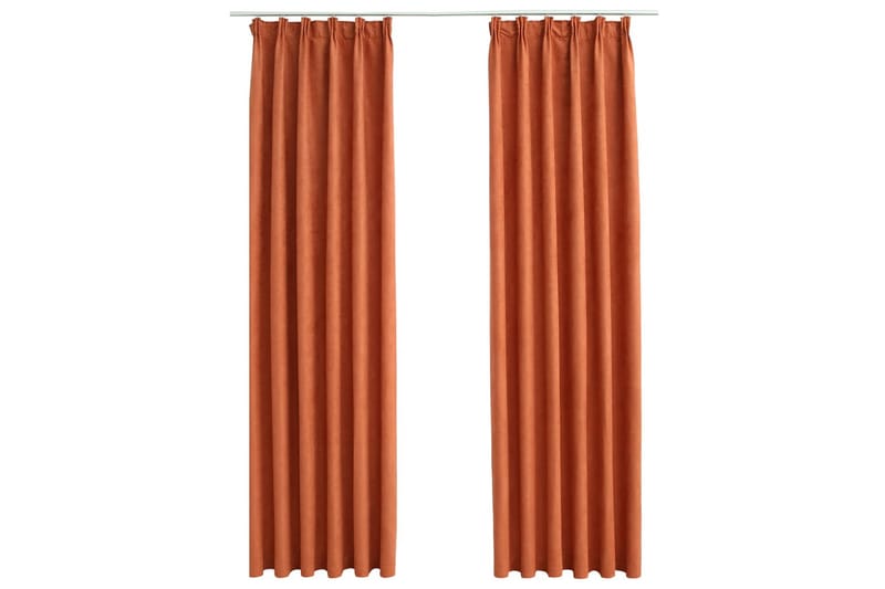 mørklægningsgardiner 2 stk. med kroge 140 x 245 cm rustrød - Orange - Tekstiler - Gardiner - Mørkelægningsgardin