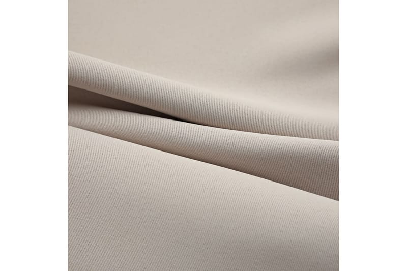 mørklægningsgardiner 2 stk. med metalringe 140 x 175cm beige - Beige - Tekstiler - Gardiner - Mørkelægningsgardin