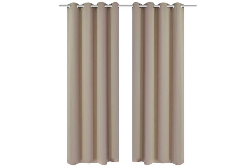 mørklægningsgardiner 2 stk. med metalsnøreringe 135x175 cm - Creme - Tekstiler - Gardiner - Mørkelægningsgardin