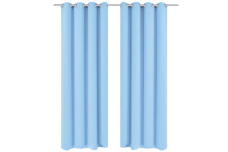 mørklægningsgardiner 2 stk. med metalsnøreringe 135x175 cm - Turkis - Tekstiler - Gardiner - Mørkelægningsgardin