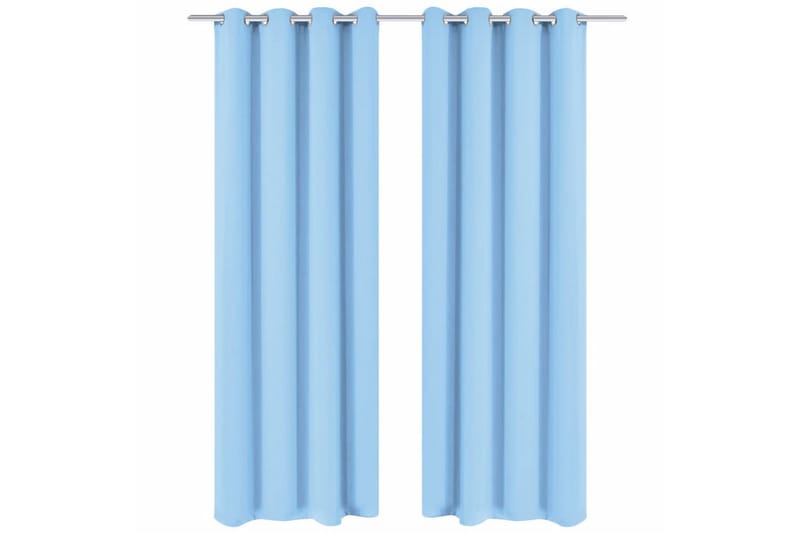 mørklægningsgardiner 2 stk. med metalsnøreringe 135x245 cm - Turkis - Tekstiler - Gardiner - Mørkelægningsgardin