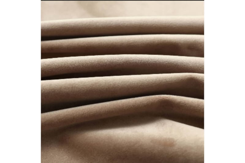 mørklægningsgardiner 2 stk. med ringe 140x225 cm fløjl beige - Beige - Tekstiler - Gardiner - Mørkelægningsgardin