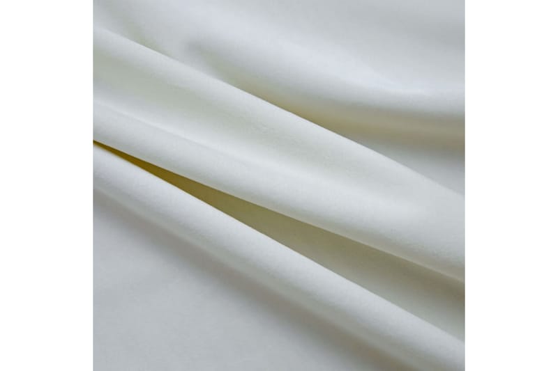 mørklægningsgardiner 2 stk. med ringe 140x225 cm fløjl creme - Creme - Tekstiler - Gardiner - Mørkelægningsgardin