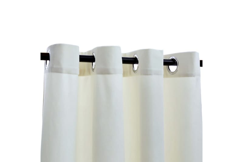 mørklægningsgardiner 2 stk. med ringe 140x225 cm fløjl creme - Creme - Tekstiler - Gardiner - Mørkelægningsgardin