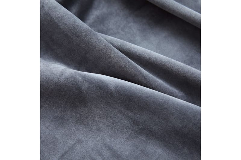 mørklægningsgardiner 2 stk. ringe 140 x 245cm fløjl antracit - Grå - Tekstiler - Gardiner - Mørkelægningsgardin