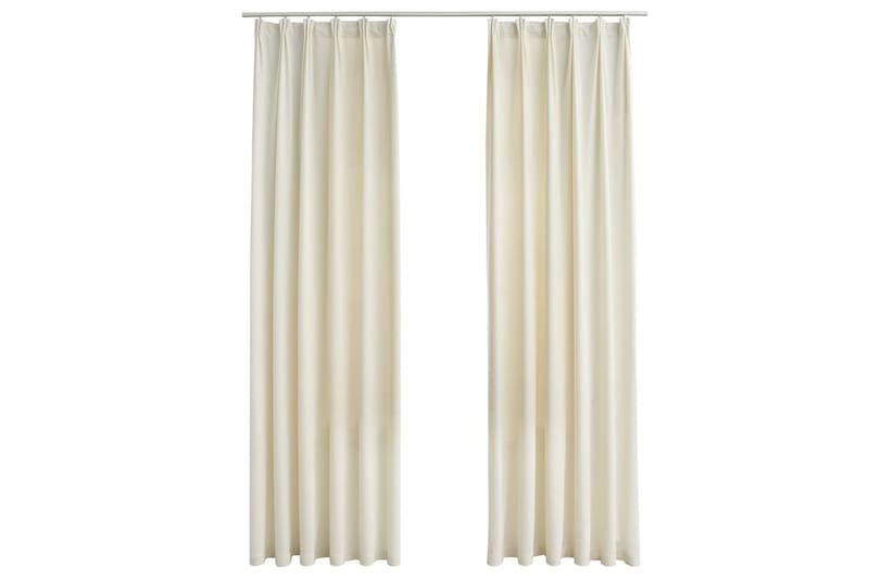 mørklægningsgardiner kr&e 2 stk. 140x175 cm fløjl creme - Creme - Mørkelægningsgardin