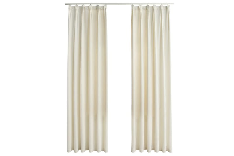 mørklægningsgardiner kr&e 2 stk. 140x225 cm fløjl creme - Creme - Mørkelægningsgardin