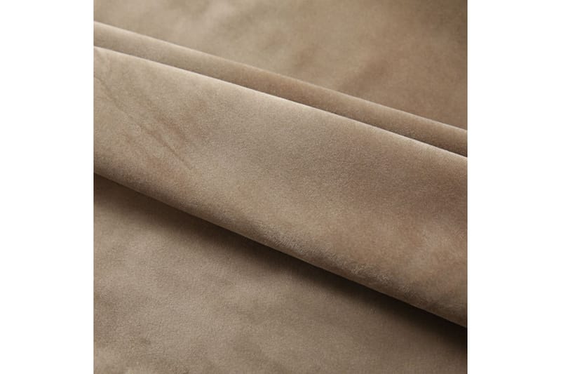 mørklægningsgardiner kroge 2 stk. 140x175 cm fløjl beige - Beige - Tekstiler - Gardiner - Mørkelægningsgardin