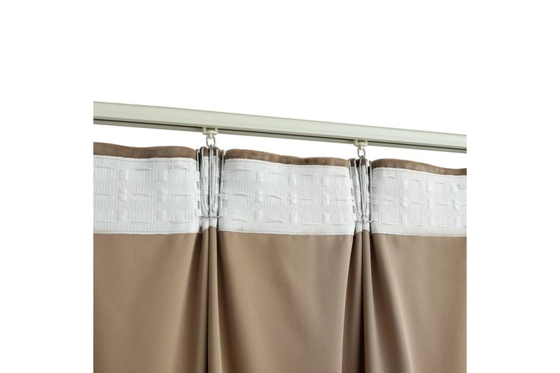 mørklægningsgardiner kroge 2 stk. 140x175 cm fløjl beige - Beige - Mørkelægningsgardin