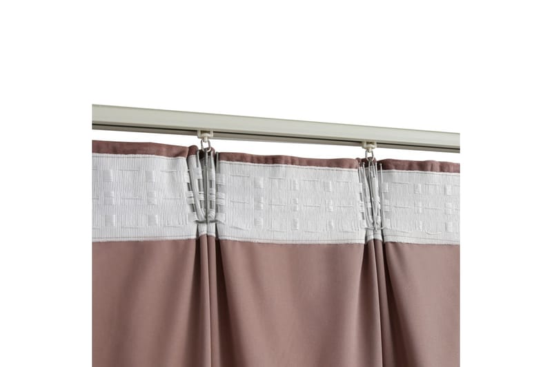mørklægningsgardiner kroge 2 stk. 140x175cm fløjl gammelrosa - Lyserød - Tekstiler - Gardiner - Mørkelægningsgardin