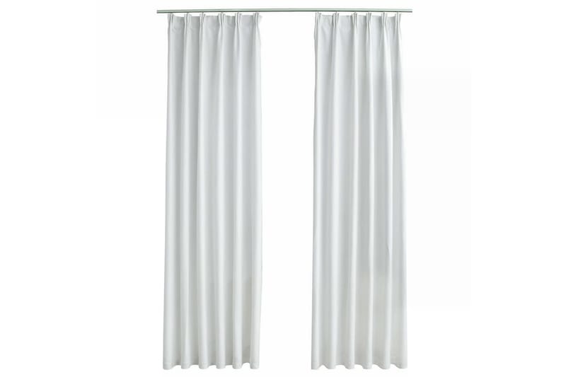 mørklægningsgardiner med kroge 2 stk. 140 x 175 cm råhvid - Hvid - Tekstiler - Gardiner - Mørkelægningsgardin