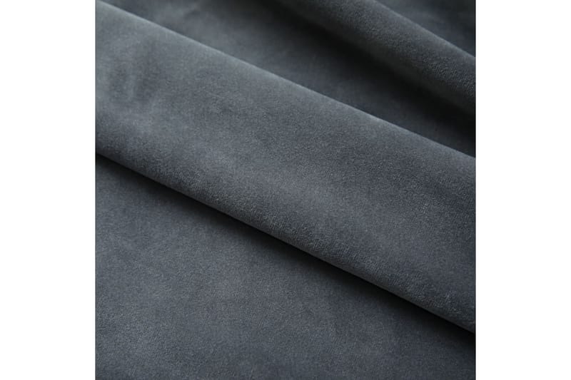 mørklægningsgardiner med kroge 2 stk. 140 x 225 cm grå - Grå - Mørkelægningsgardin