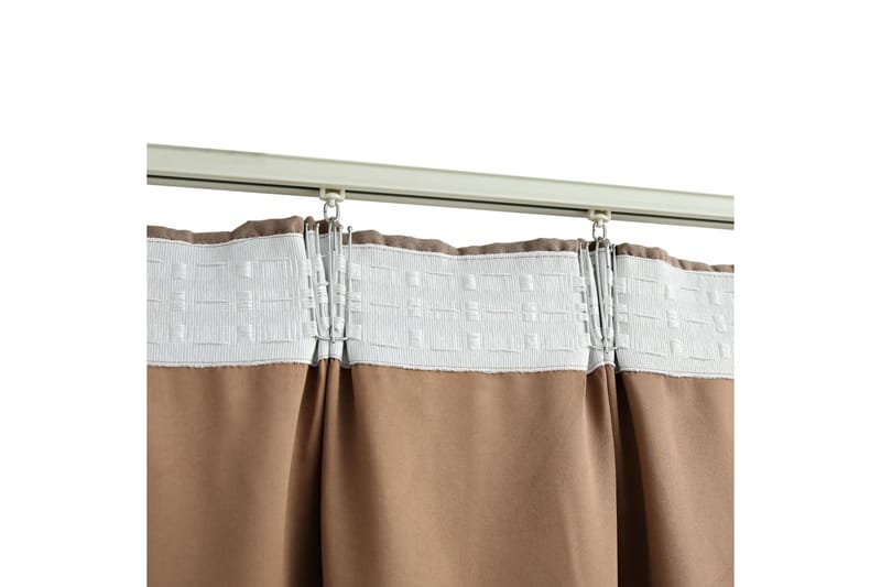 mørklægningsgardiner med kroge 2 stk. 140 x 225 cm gråbrun - Gråbrun - Tekstiler - Gardiner - Mørkelægningsgardin