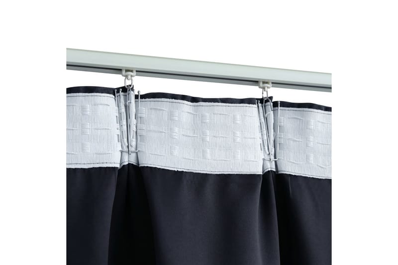 mørklægningsgardiner med kroge 2 stk. 140x245 cm antracitgrå - Grå - Tekstiler - Gardiner - Mørkelægningsgardin