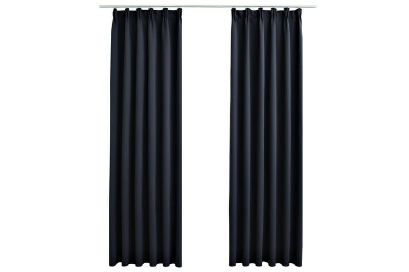 mørklægningsgardiner med kroge 2 stk. 140x245 cm antracitgrå - Grå - Tekstiler - Gardiner - Mørkelægningsgardin