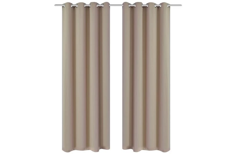 mørklægningsgardiner med metalringe 2 stk. creme 135x245 cm - Creme - Mørkelægningsgardin