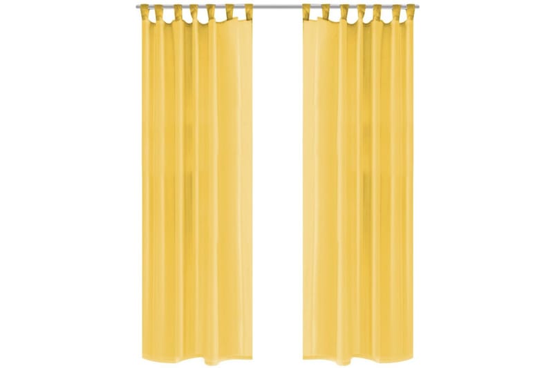 voile-gardiner 2 stk. 140x175 cm gul - Gul - Mørkelægningsgardin