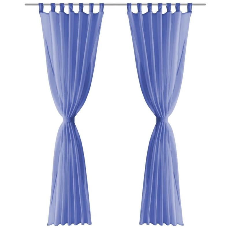 voile-gardiner 2 stk. 140x175 cm kongeblå - Blå - Mørkelægningsgardin