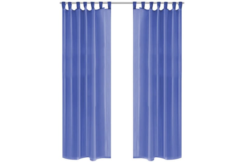 voile-gardiner 2 stk. 140x175 cm kongeblå - Blå - Mørkelægningsgardin