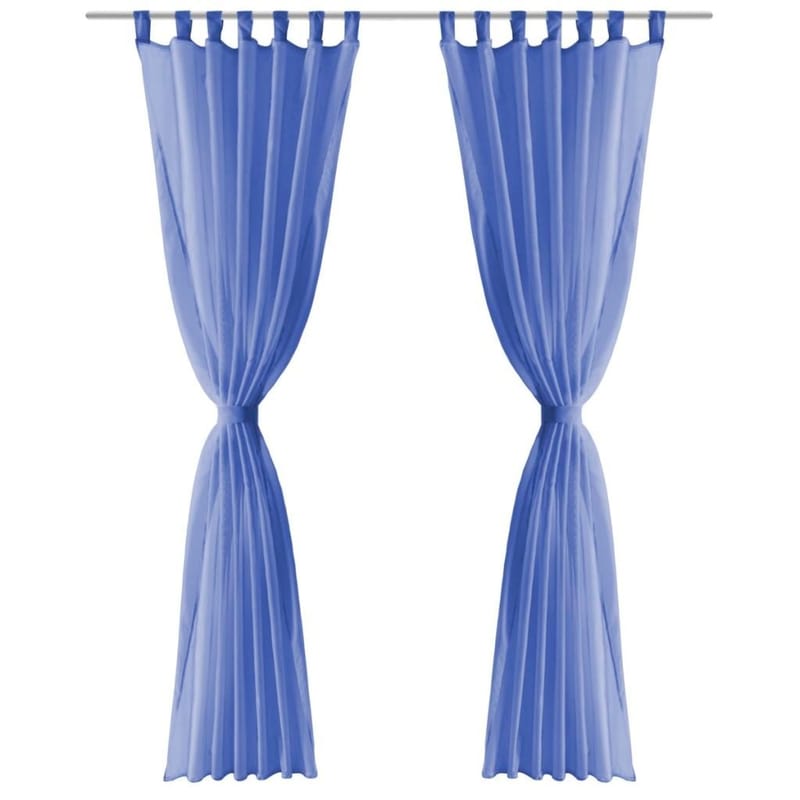 voile-gardiner 2 stk. 140x245 cm kongeblå - Blå - Mørkelægningsgardin