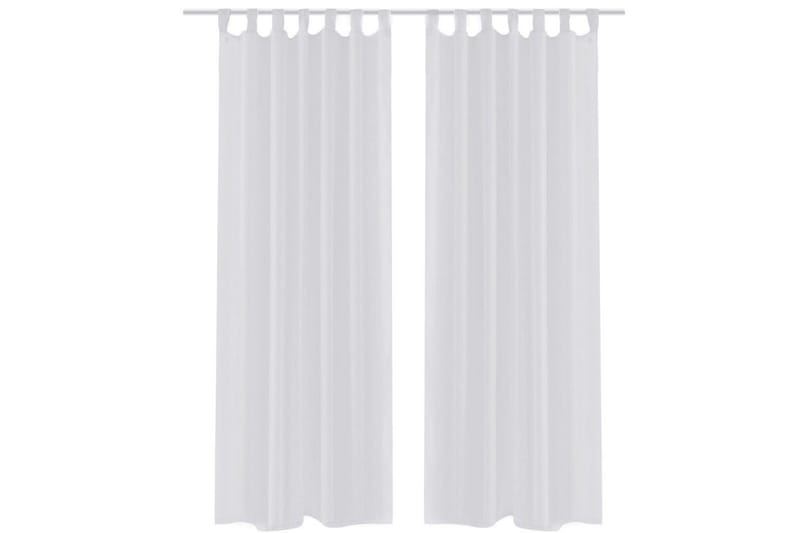 Hvidt gardin i tyndt stof 140 x 225 cm, 2 stk - Hvid - Panelgardin