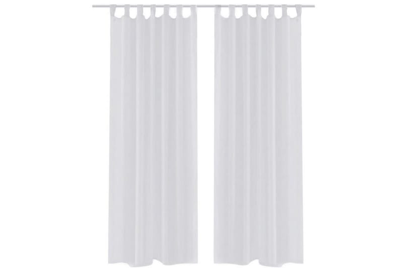 Hvidt gardin i tyndt stof 140 x 245 cm, 2 stk - Hvid - Panelgardin