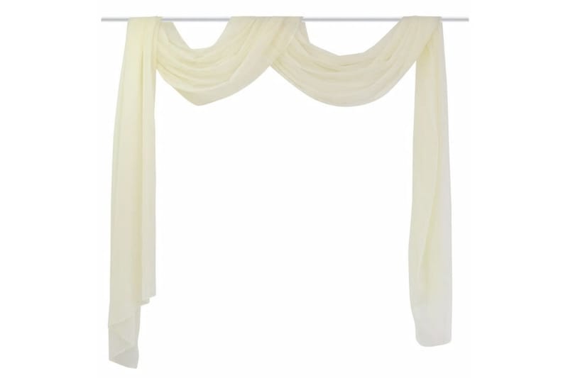 Tynde voile gardiner 140 x 600 cm cremefarvet - Creme - Panelgardin