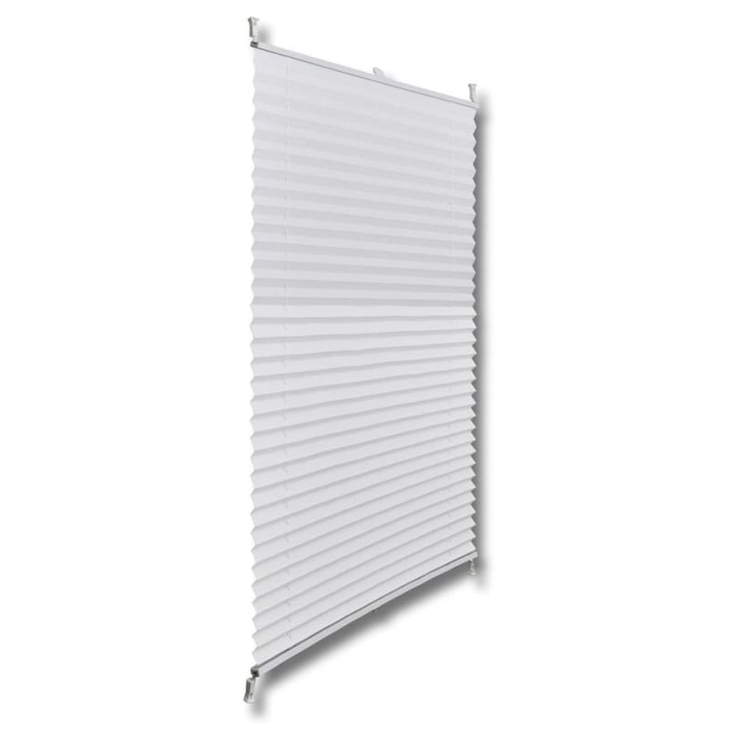 Plisségardiner 100 X 200 Cm Hvid - Hvid - Tekstiler - Gardiner - Persienner