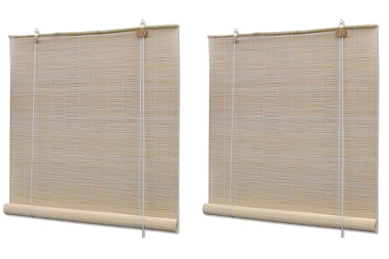 rullegardiner 2 stk. 120 x 160 cm naturlig bambus - Tekstiler - Gardiner - Rullegardin