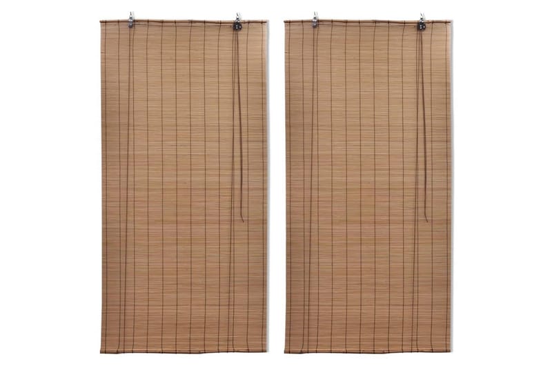 rullegardiner 2 stk. 150x220 cm bambus brun - Brun - Rullegardin