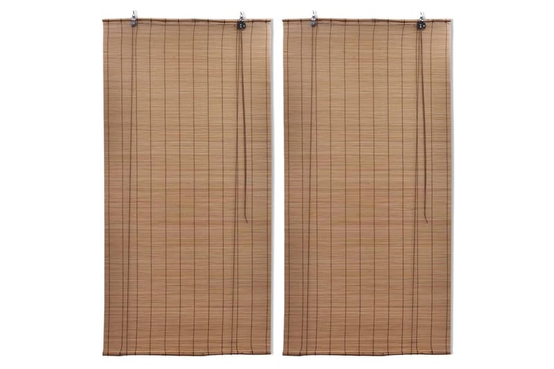 rullegardiner 2 stk. 80x160 cm bambus brun - Brun - Rullegardin