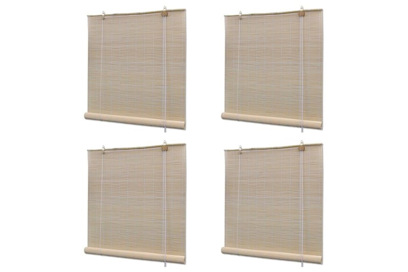 rullegardiner 4 stk. 120 x 160 cm naturlig bambus - Tekstiler - Gardiner - Rullegardin