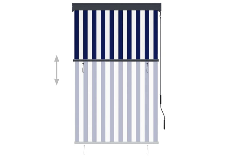 udendørs rullegardin 100x250 cm blå og hvid - Blå - Tekstiler - Gardiner - Rullegardin