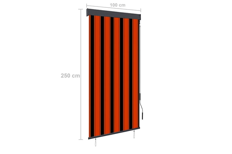 udendørs rullegardin 100x250 cm orange og brun - Orange - Tekstiler - Gardiner - Rullegardin