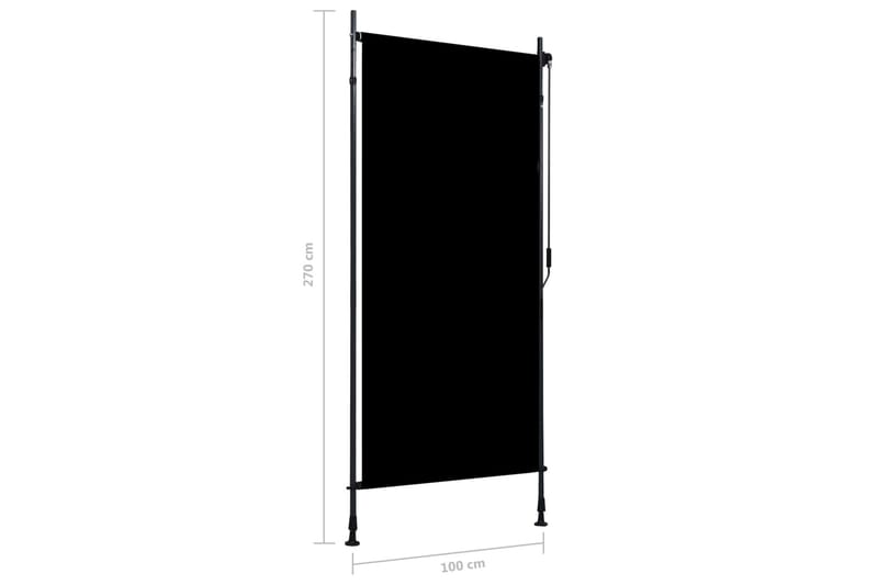 udendørs rullegardin 100x270 cm antracitgrå - Grå - Tekstiler - Gardiner - Rullegardin