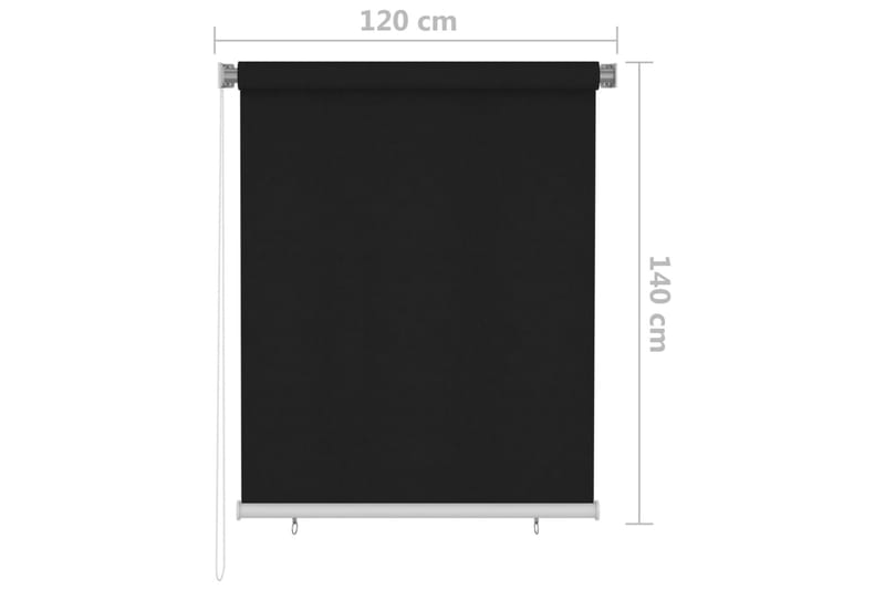 udendørs rullegardin 120 x 140 cm sort - Sort - Rullegardin