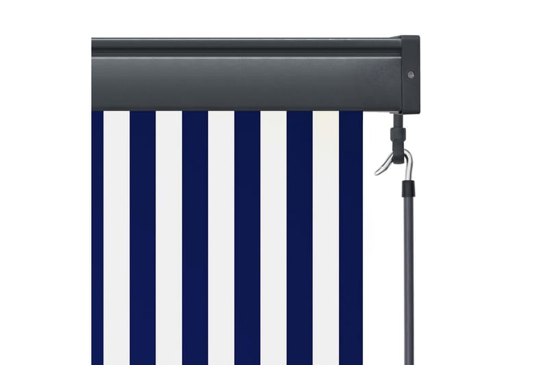 udendørs rullegardin 120x250 cm blå og hvid - Blå - Tekstiler - Gardiner - Rullegardin