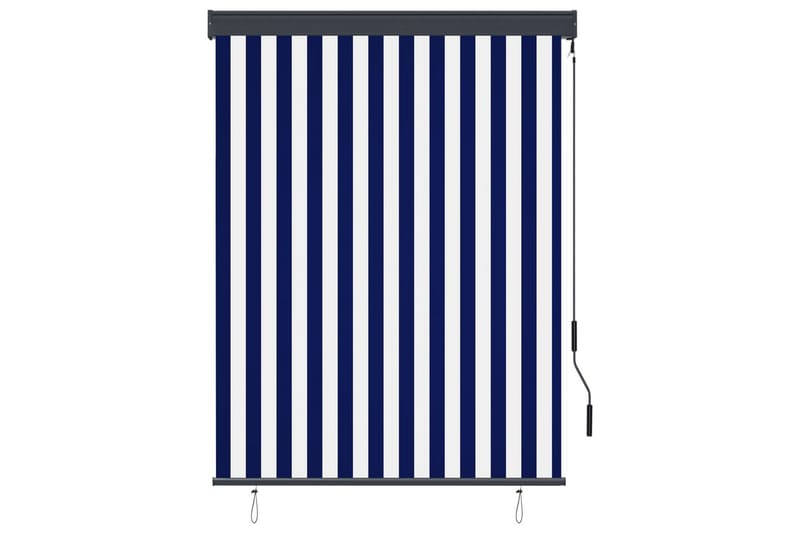 udendørs rullegardin 120x250 cm blå og hvid - Blå - Tekstiler - Gardiner - Rullegardin