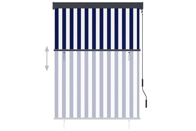 udendørs rullegardin 120x250 cm blå og hvid - Blå - Tekstiler - Gardiner - Rullegardin