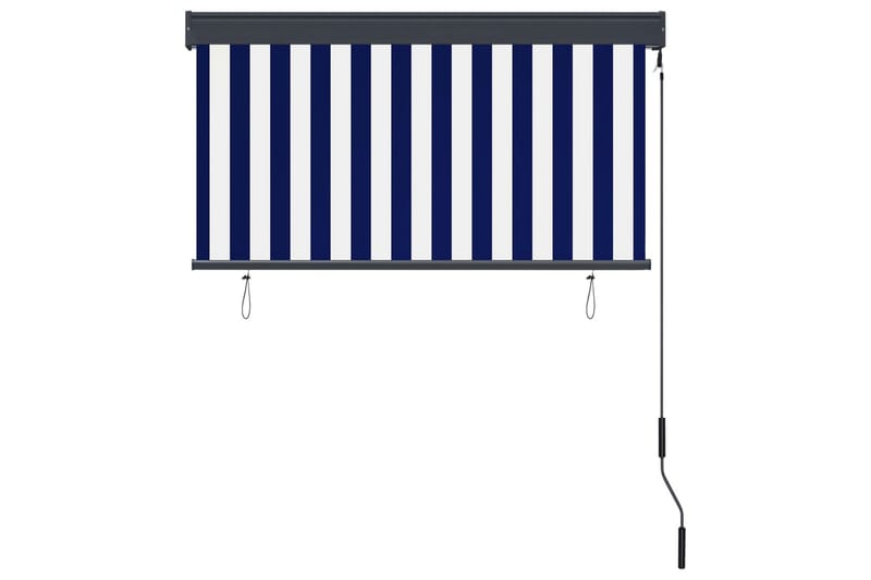 udendørs rullegardin 120x250 cm blå og hvid - Blå - Tekstiler - Gardiner - Rullegardin