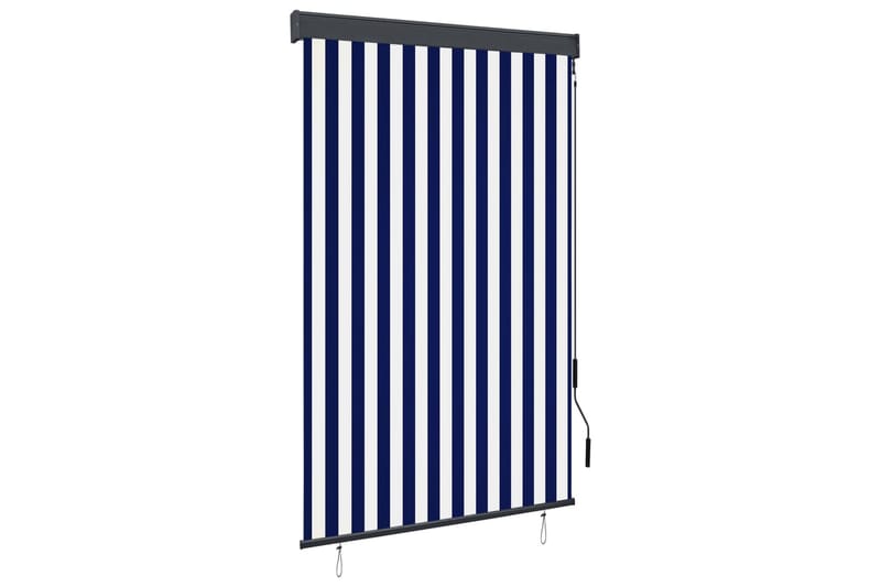 udendørs rullegardin 120x250 cm blå og hvid - Blå - Tekstiler - Gardiner - Rullegardin