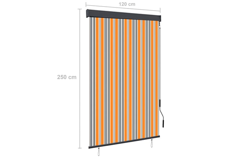 udendørs rullegardin 120x250 cm gul og blå - Gul - Tekstiler - Gardiner - Rullegardin