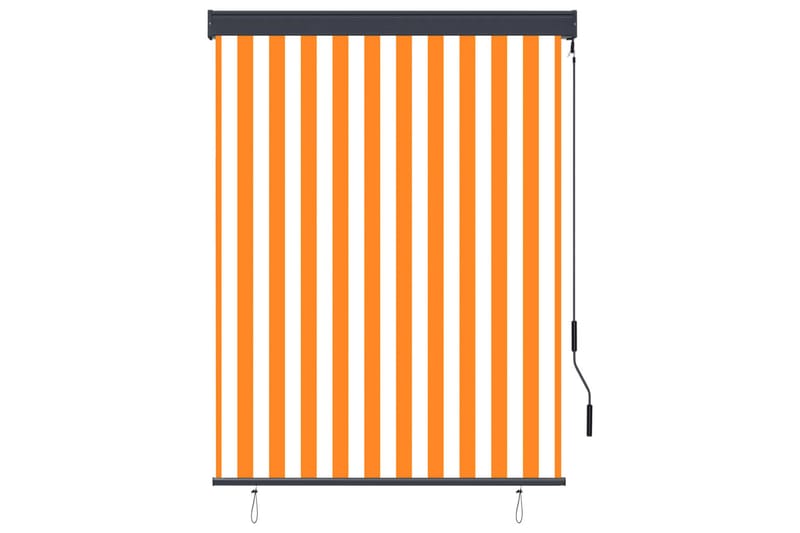 udendørs rullegardin 120x250 cm hvid og orange - Orange - Tekstiler - Gardiner - Rullegardin